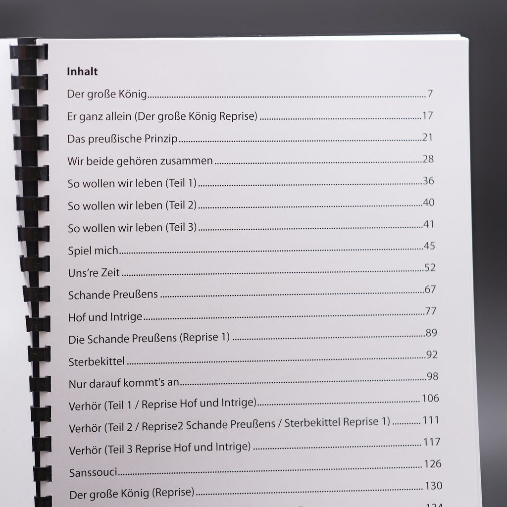 Songbook "Friedrich - Mythos und Tragödie"
