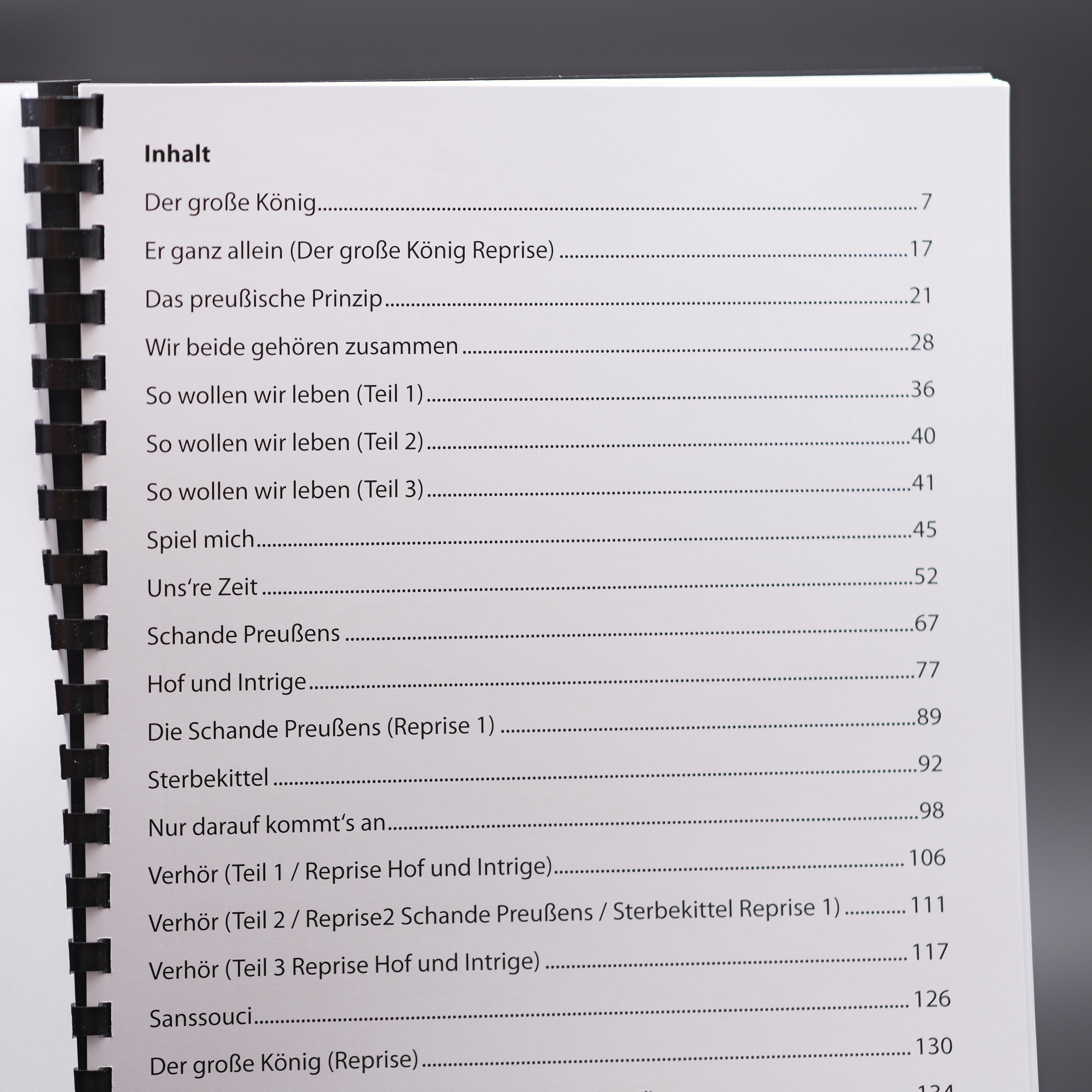 Songbook "Friedrich - Mythos und Tragödie"